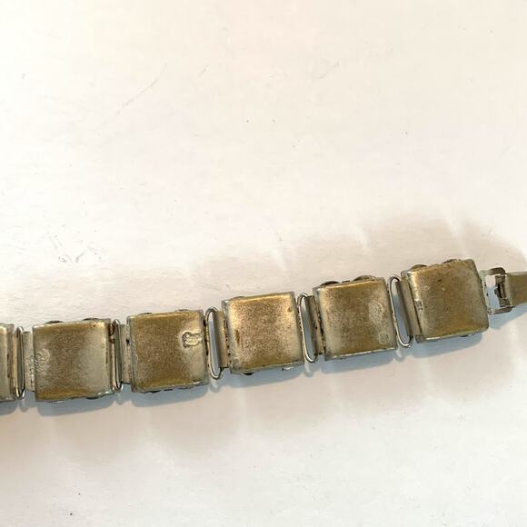 Vintage Italian Micro Mosaic Bracelet Floral Millefiori Glass Link Panel Jewelry - Picture 14 of 16